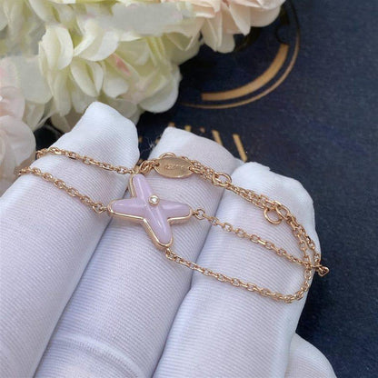 [⭐Sparkve]JEUX BRACELET PINK MOP PINK GOLD 1 DIAMOND