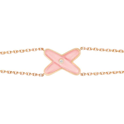 [⭐Sparkve]JEUX BRACELET PINK MOP PINK GOLD 1 DIAMOND