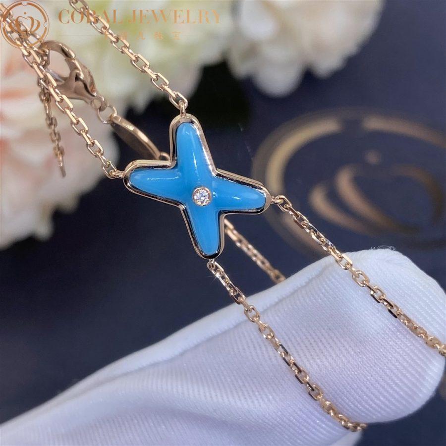 [⭐Sparkve]JEUX BRACELET TURQUOISE PINK GOLD 1 DIAMOND