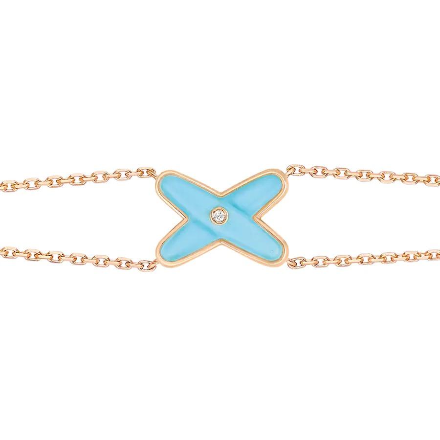 [⭐Sparkve]JEUX BRACELET TURQUOISE PINK GOLD 1 DIAMOND