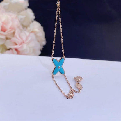 [⭐Sparkve]JEUX BRACELET TURQUOISE PINK GOLD 1 DIAMOND