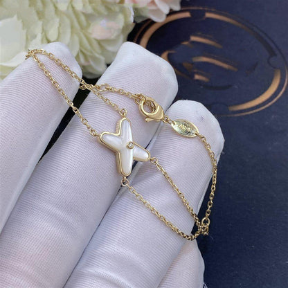 [⭐Sparkve]JEUX BRACELET WHITE MOP GOLD 1 DIAMOND