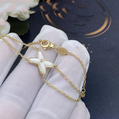 [⭐Sparkve]JEUX BRACELET WHITE MOP GOLD 1 DIAMOND
