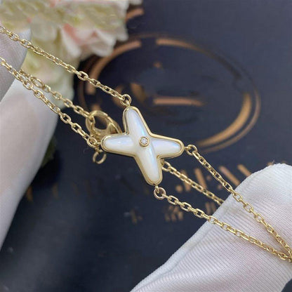 [⭐Sparkve]JEUX BRACELET WHITE MOP GOLD 1 DIAMOND
