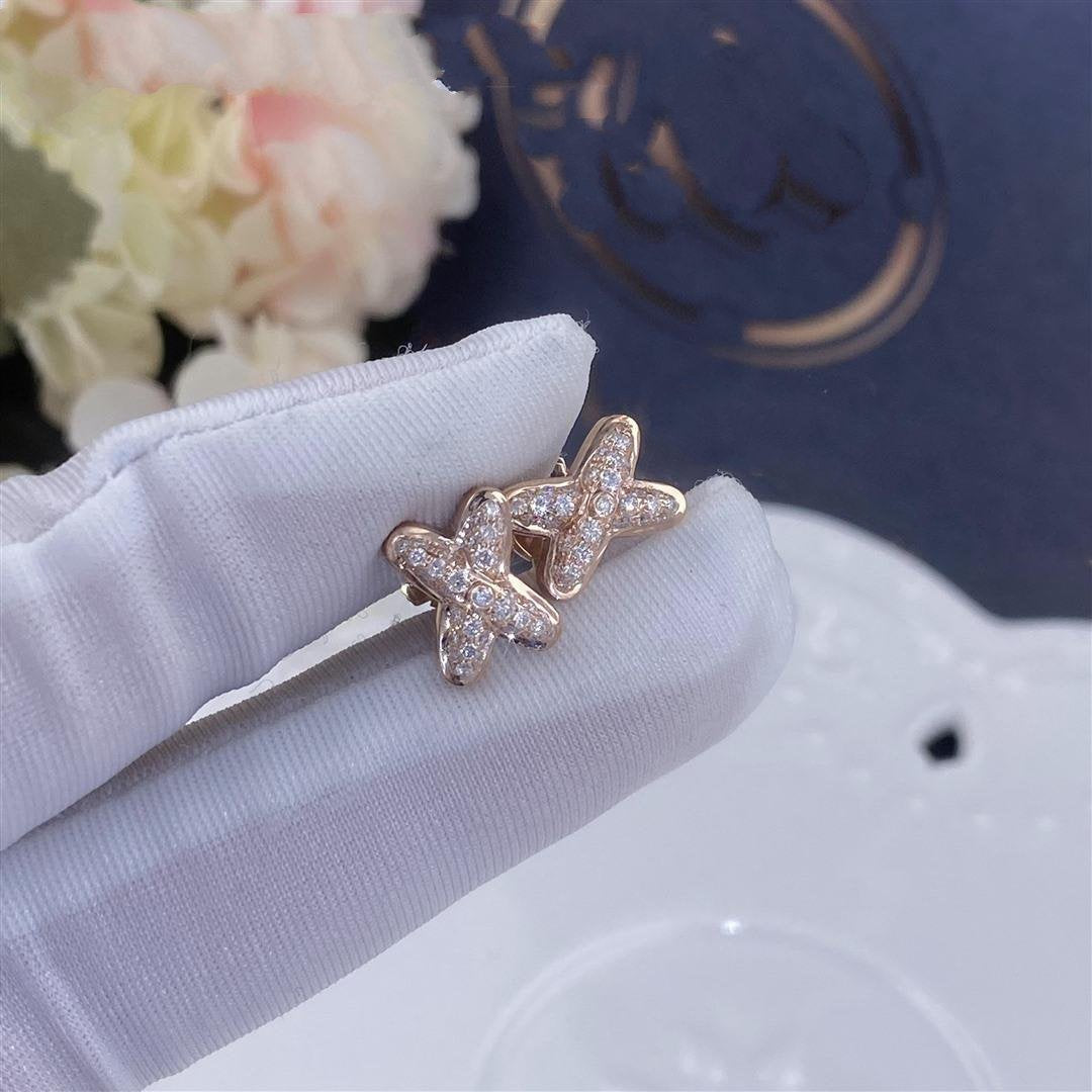 [⭐Sparkve]JEUX DE PINK GOLD DIAMOND EARRINGS