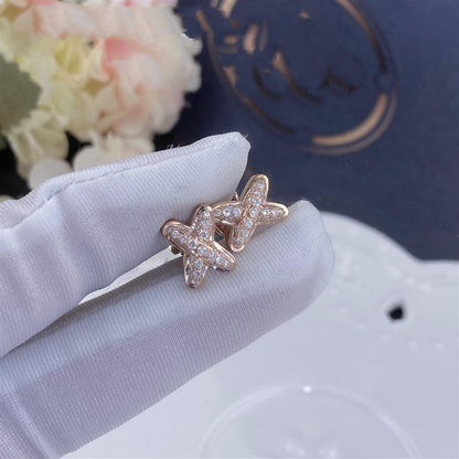 [⭐Sparkve]JEUX DE PINK GOLD DIAMOND EARRINGS