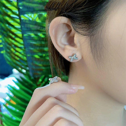 [⭐Sparkve]JEUX DE SILVER DIAMOND EARRINGS