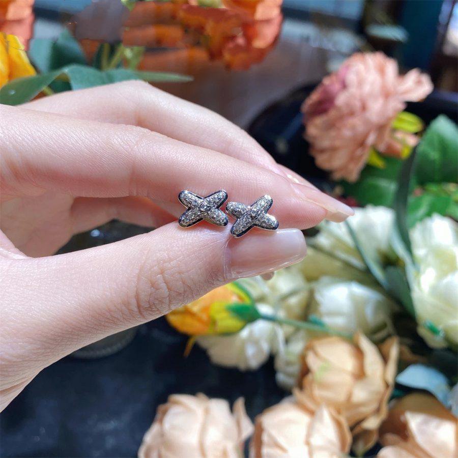 [⭐Sparkve]JEUX DE SILVER DIAMOND EARRINGS