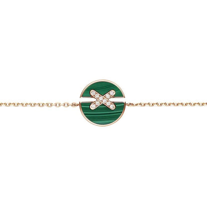 [⭐Sparkve]JEUX DE BRACELET MALACHITE PINK GOLD DIAMONDS
