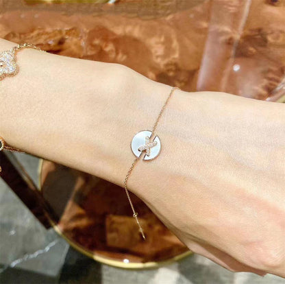 [⭐Sparkve]JEUX DE BRACELET MOP PINK GOLD DIAMONDS