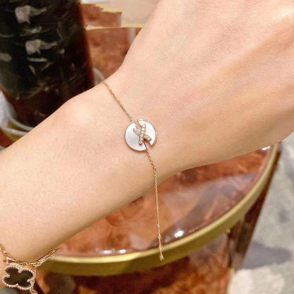 [⭐Sparkve]JEUX DE BRACELET MOP PINK GOLD DIAMONDS