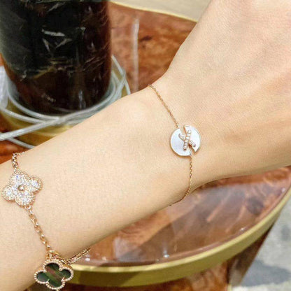 [⭐Sparkve]JEUX DE BRACELET MOP PINK GOLD DIAMONDS