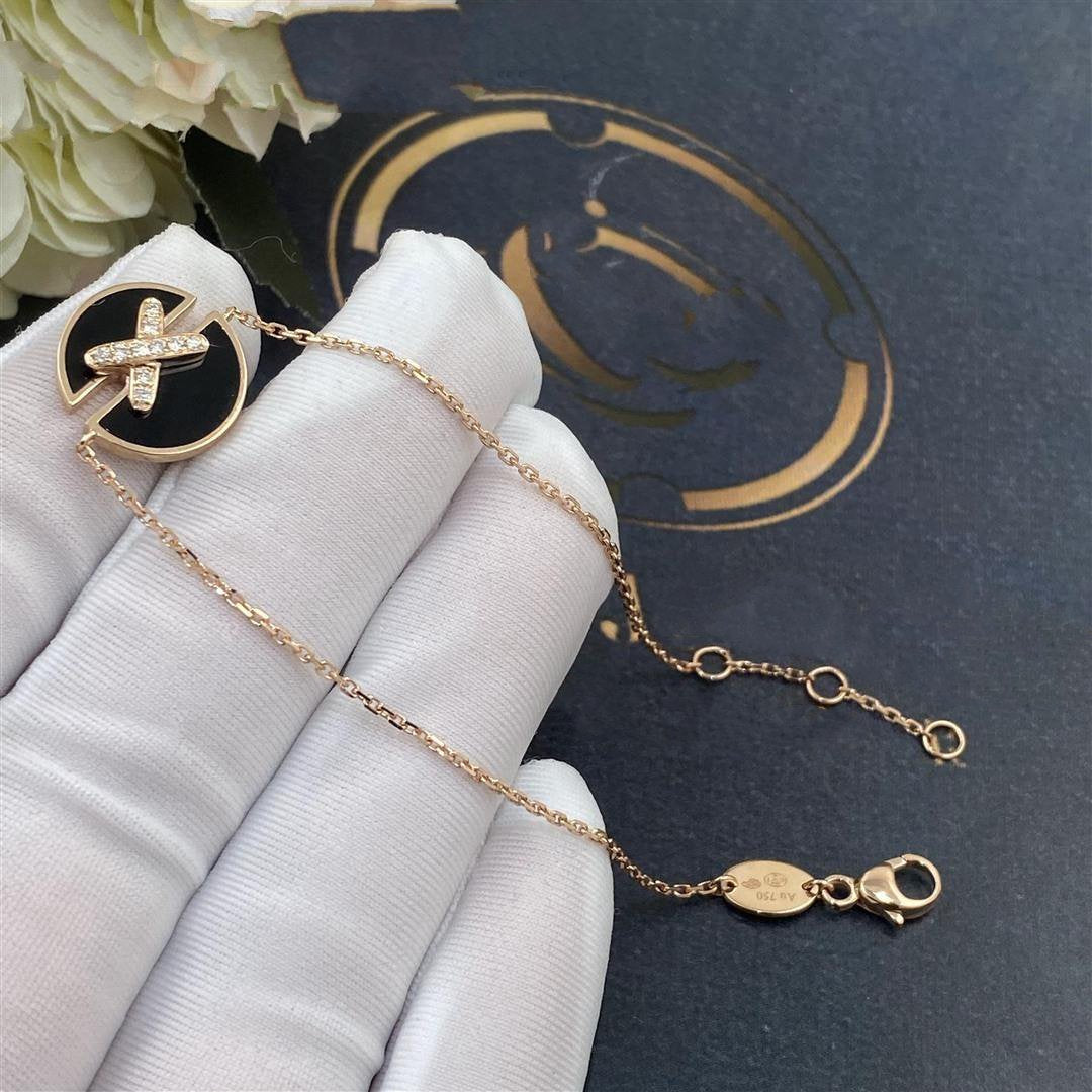 [⭐Sparkve]JEUX DE BRACELET ONYX PINK GOLD DIAMOND