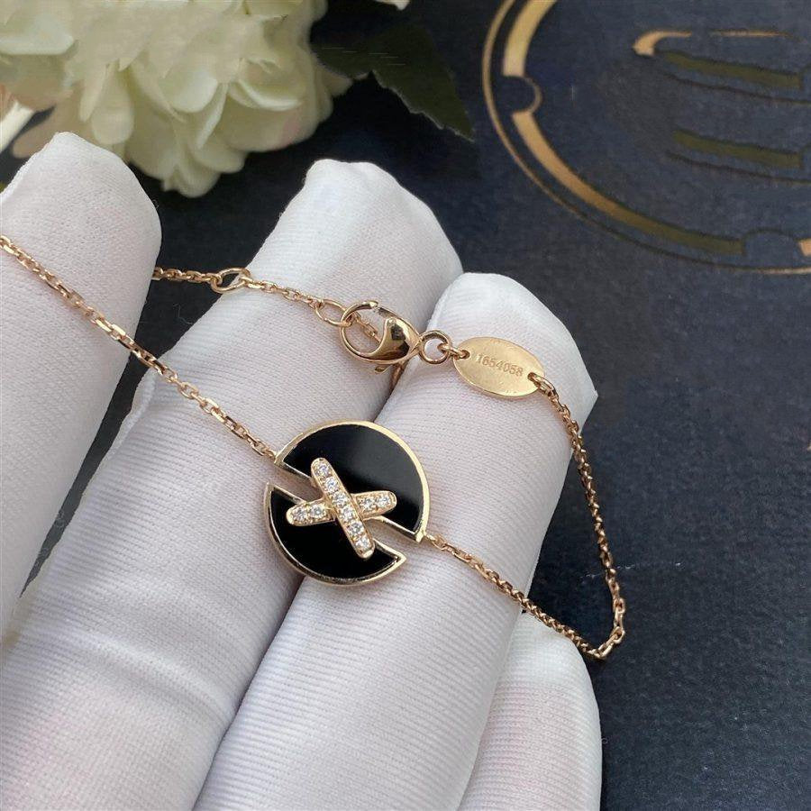 [⭐Sparkve]JEUX DE BRACELET ONYX PINK GOLD DIAMOND