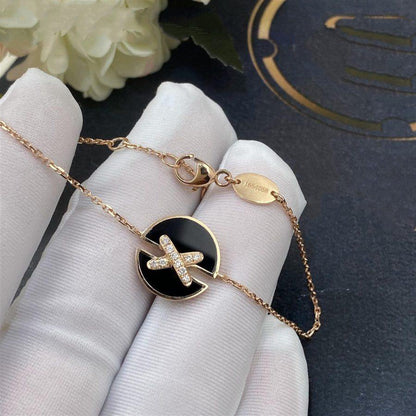 [⭐Sparkve]JEUX DE BRACELET ONYX PINK GOLD DIAMOND