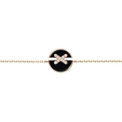 [⭐Sparkve]JEUX DE BRACELET ONYX PINK GOLD DIAMOND