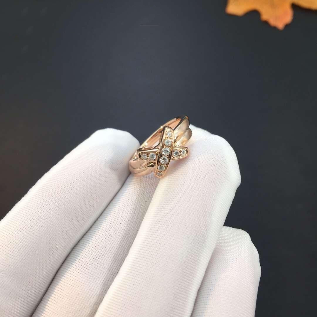 [⭐Sparkve]JEUX DE PINK GOLD DIAMOND RING