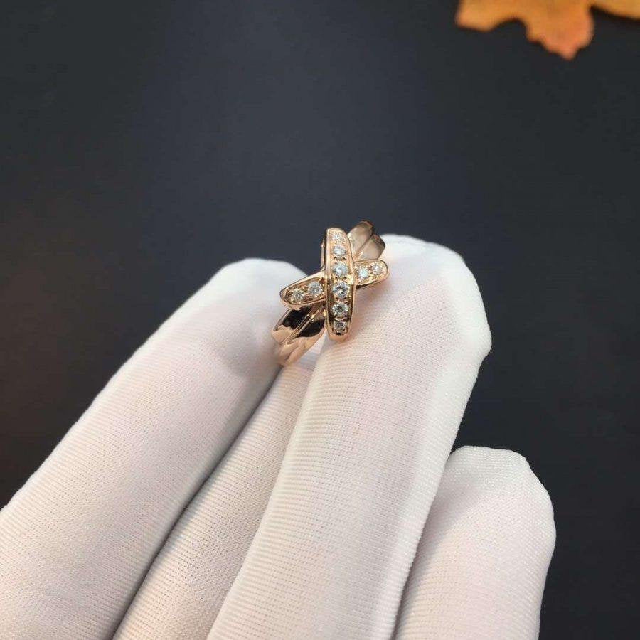 [⭐Sparkve]JEUX DE PINK GOLD DIAMOND RING
