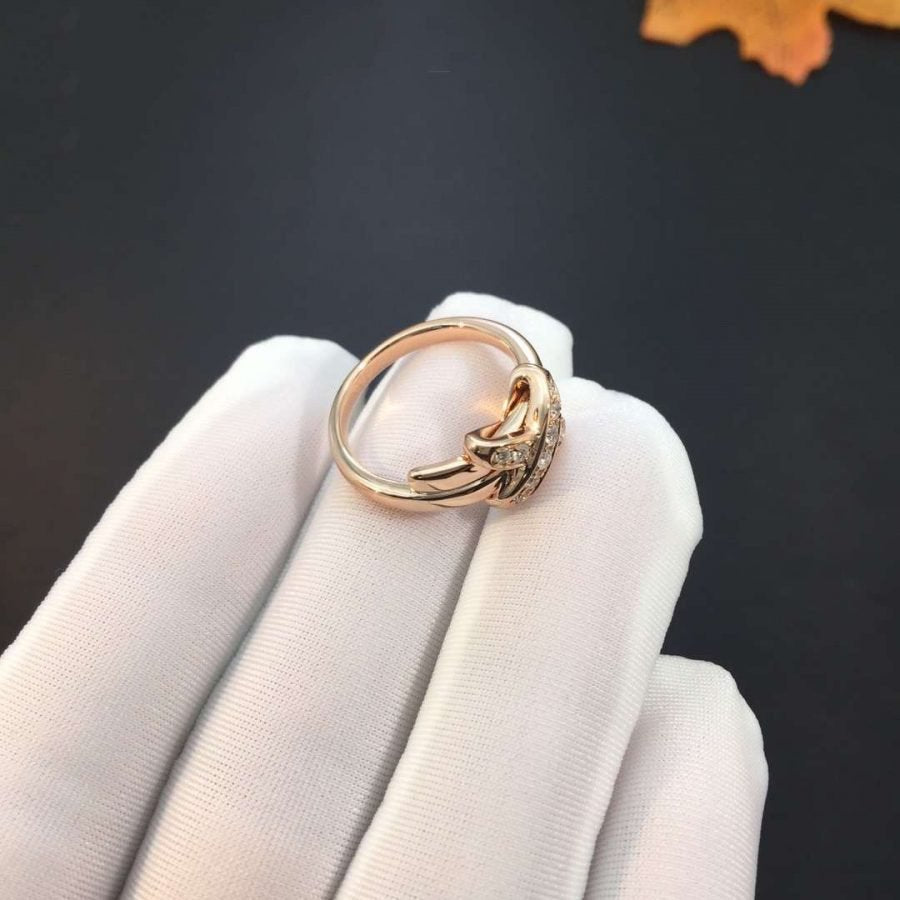 [⭐Sparkve]JEUX DE PINK GOLD DIAMOND RING