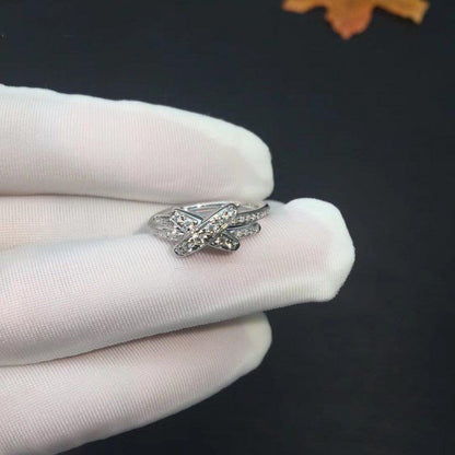 [⭐Sparkve]JEUX DE SILVER DIAMOND RING