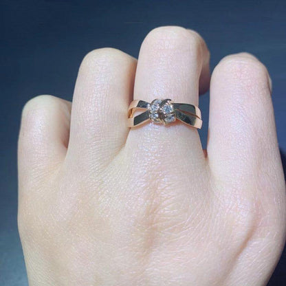[⭐Sparkve]LIENS RING PINK GOLD DIAMOND