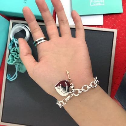 [⭐Sparkve Jewels]KEY HEART CARD CHUNKY INTERLOCKING BRACELET LENGTH