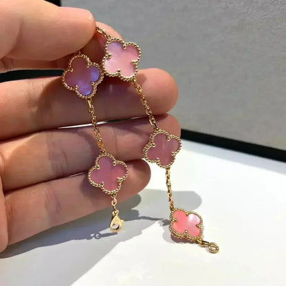 [⭐Sparkve] CLOVER 5 MOTIFS  PINK MOP BRACELET COLLECTION