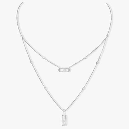 [⭐Sparkve]MOVE 2 ROW DIAMOND NECKLACE