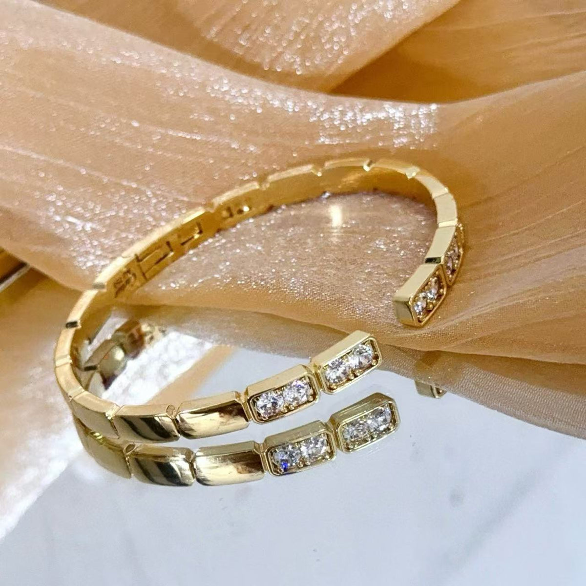 [⭐Sparkve jewelrys]LOVE DIAMOND OPEN  BRACELET