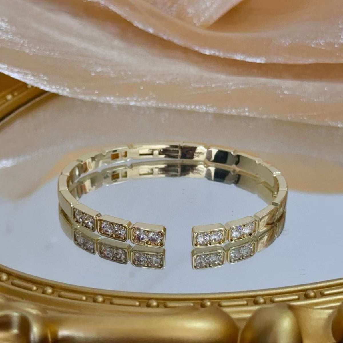 [⭐Sparkve jewelrys]LOVE DIAMOND OPEN  BRACELET