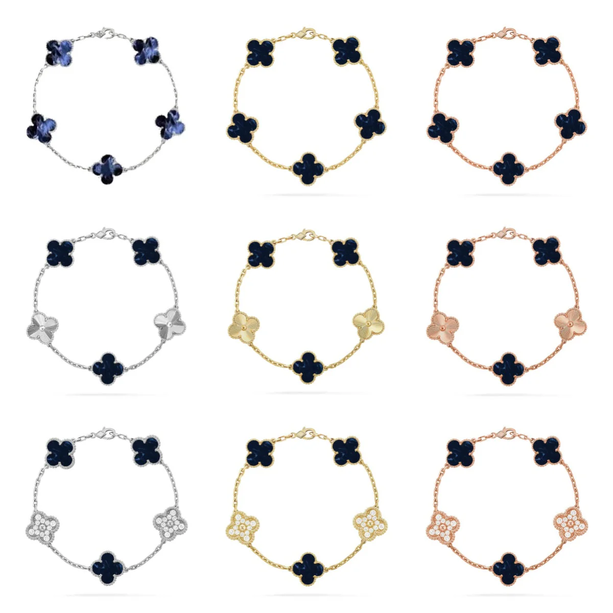 [⭐Sparkve]CLOVER 5 MOTIF PIETERSITE BRACELET COLLECTION