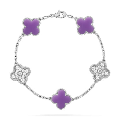 [⭐Sparkve]CLOVER 5 MOTIF LIGHT PURPLE BRACELET COLLECTION