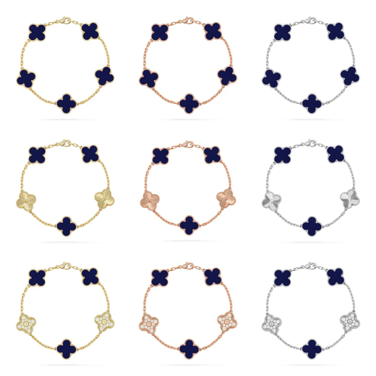 [⭐Sparkve]CLOVER 5 MOTIF LAPIS LAZULI BRACELET COLLECTION