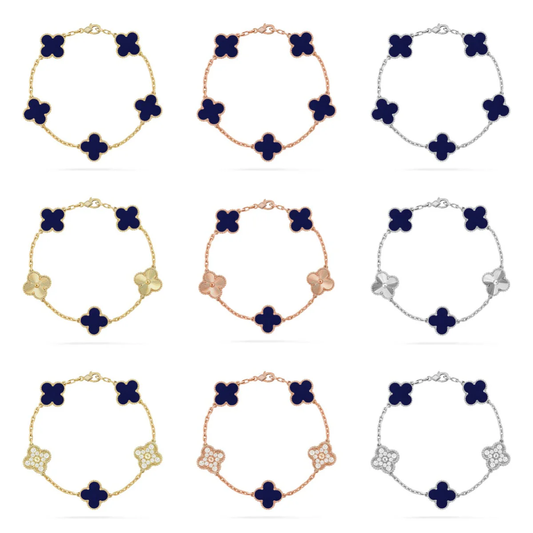 [⭐Sparkve]CLOVER 5 MOTIF LAPIS LAZULI BRACELET COLLECTION