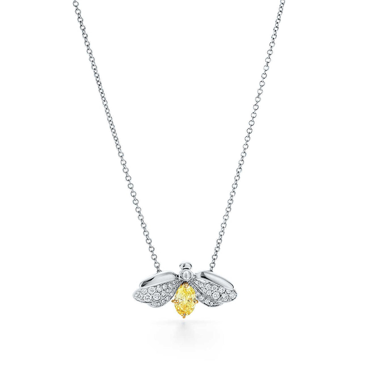 [⭐Sparkve Jewels]PAPER FLOWERS YELLOW DIAMOND FIREFLY PENDANT