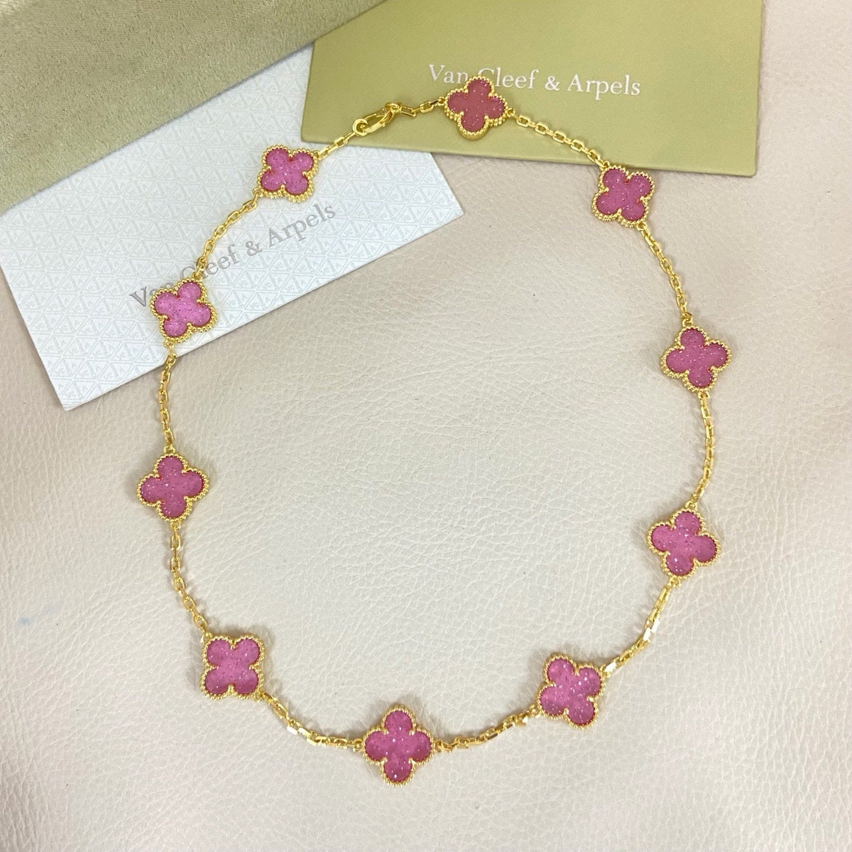 [⭐Sparkve]CLOVER 10 MOTIFS  NEW BUBBLE PINK ENAMEL