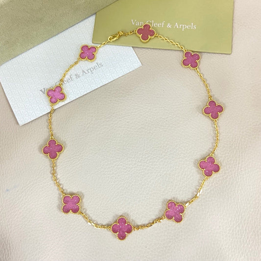 [⭐Sparkve]CLOVER 10 MOTIFS  NEW BUBBLE PINK ENAMEL