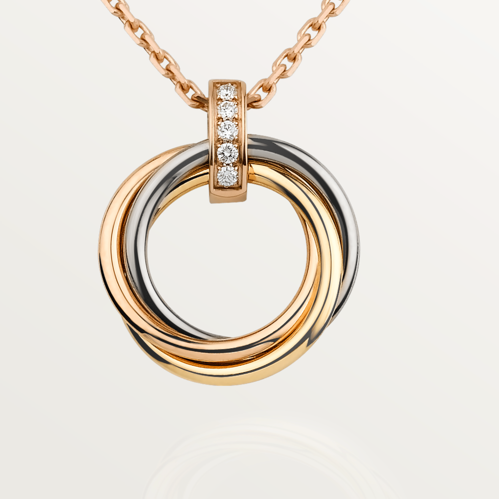 [⭐Sparkve]TRINITY NECKLACE GOLD  DIAMONDS