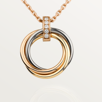 [⭐Sparkve]TRINITY NECKLACE GOLD  DIAMONDS