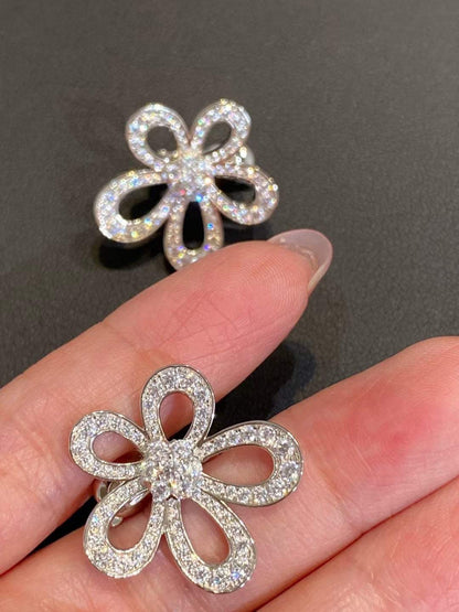 [⭐Sparkve]FLOWERLACE EARRINGS FULL DIAMONDS