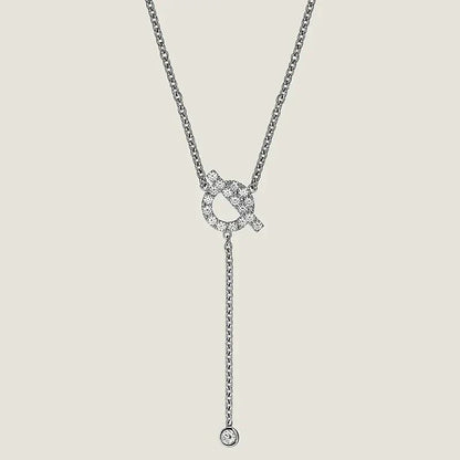 [⭐Sparkve]FINESSE SILVER DIAMOND NECKLACE