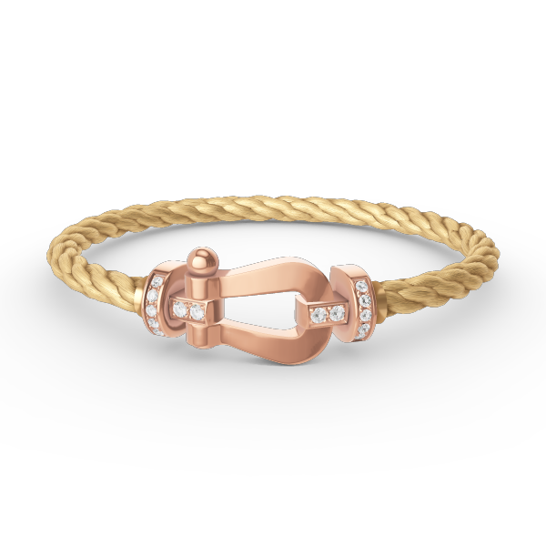 [⭐Sparkve]FORCE LARGE HORSESHOE HALF DIAMOND BRACELET ROSE GOLD