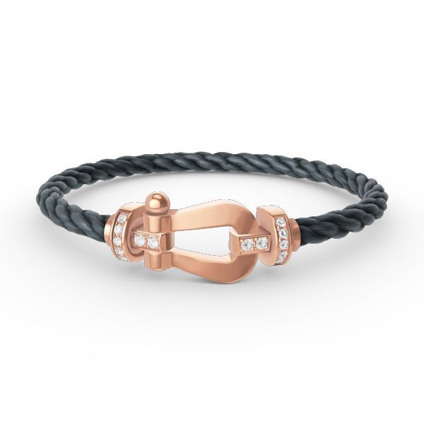 [⭐Sparkve]FORCE LARGE HORSESHOE HALF DIAMOND BRACELET ROSE GOLD