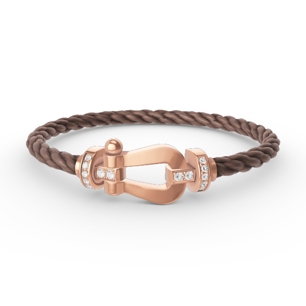 [⭐Sparkve]FORCE LARGE HORSESHOE HALF DIAMOND BRACELET ROSE GOLD