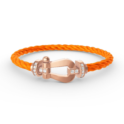 [⭐Sparkve]FORCE LARGE HORSESHOE HALF DIAMOND BRACELET ROSE GOLD