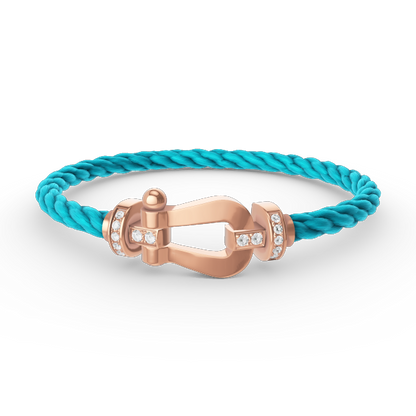 [⭐Sparkve]FORCE LARGE HORSESHOE HALF DIAMOND BRACELET ROSE GOLD