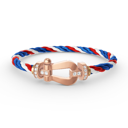 [⭐Sparkve]FORCE LARGE HORSESHOE HALF DIAMOND BRACELET ROSE GOLD