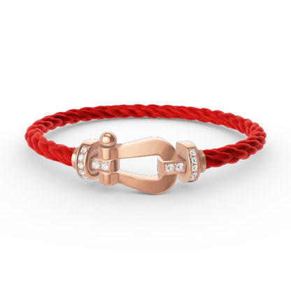 [⭐Sparkve]FORCE LARGE HORSESHOE HALF DIAMOND BRACELET ROSE GOLD