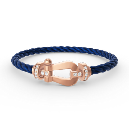 [⭐Sparkve]FORCE LARGE HORSESHOE HALF DIAMOND BRACELET ROSE GOLD