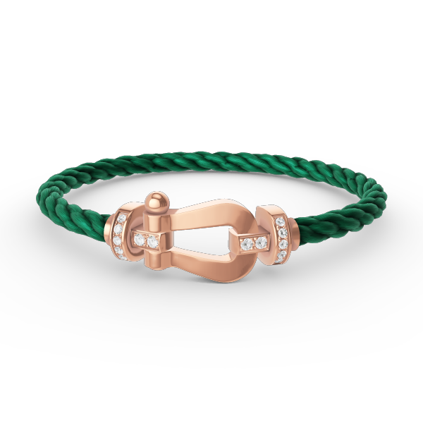 [⭐Sparkve]FORCE LARGE HORSESHOE HALF DIAMOND BRACELET ROSE GOLD